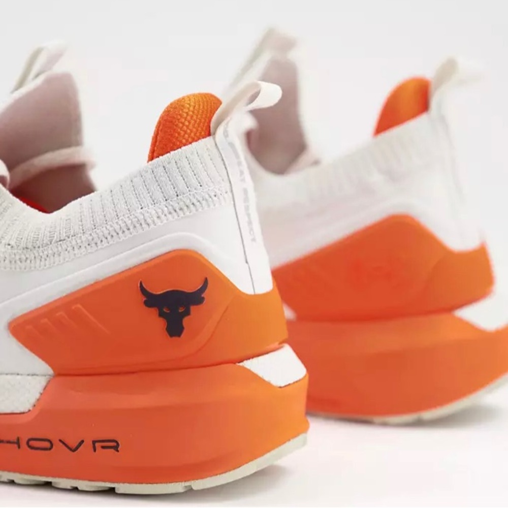 New Men's Under Armour Project Rock 3 ‘Summit White Rogue Orange’ Training Shoes